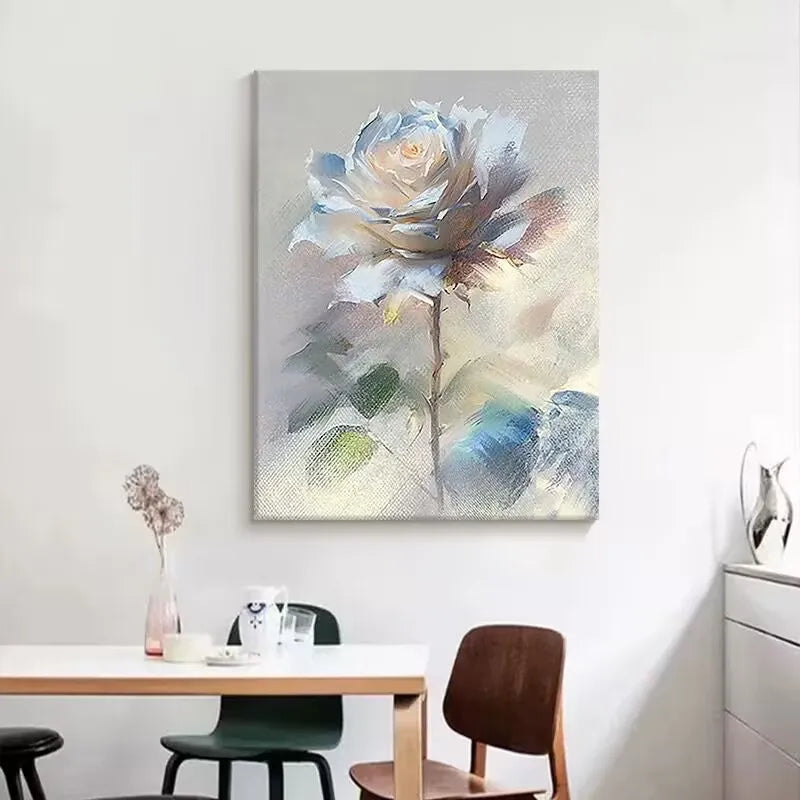 Lumna - Ewige Eleganz - Weiße Rose in Öl