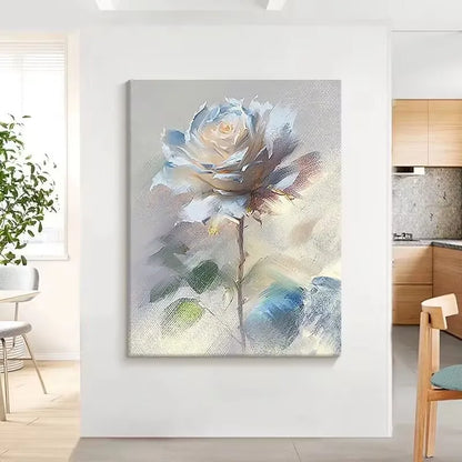 Lumna - Ewige Eleganz - Weiße Rose in Öl