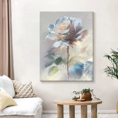 Lumna - Ewige Eleganz - Weiße Rose in Öl