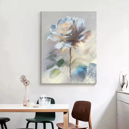 Lumna - Ewige Eleganz - Weiße Rose in Öl